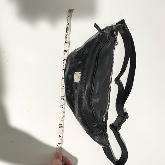 MCM Black Leather Fanny Crossbody Bum Bag - Picture 8 of 10